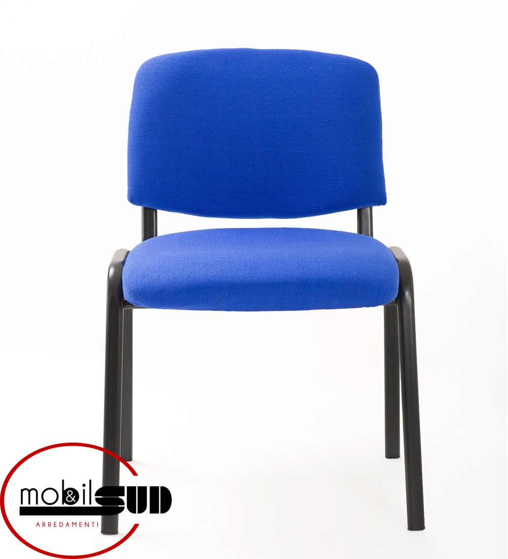 Sedie imbottite impilabili in tessuto – Blu – Set da 6 sedie